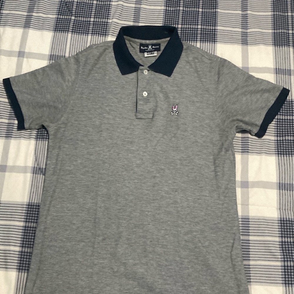 Mens Psycho Bunny Gray Polo